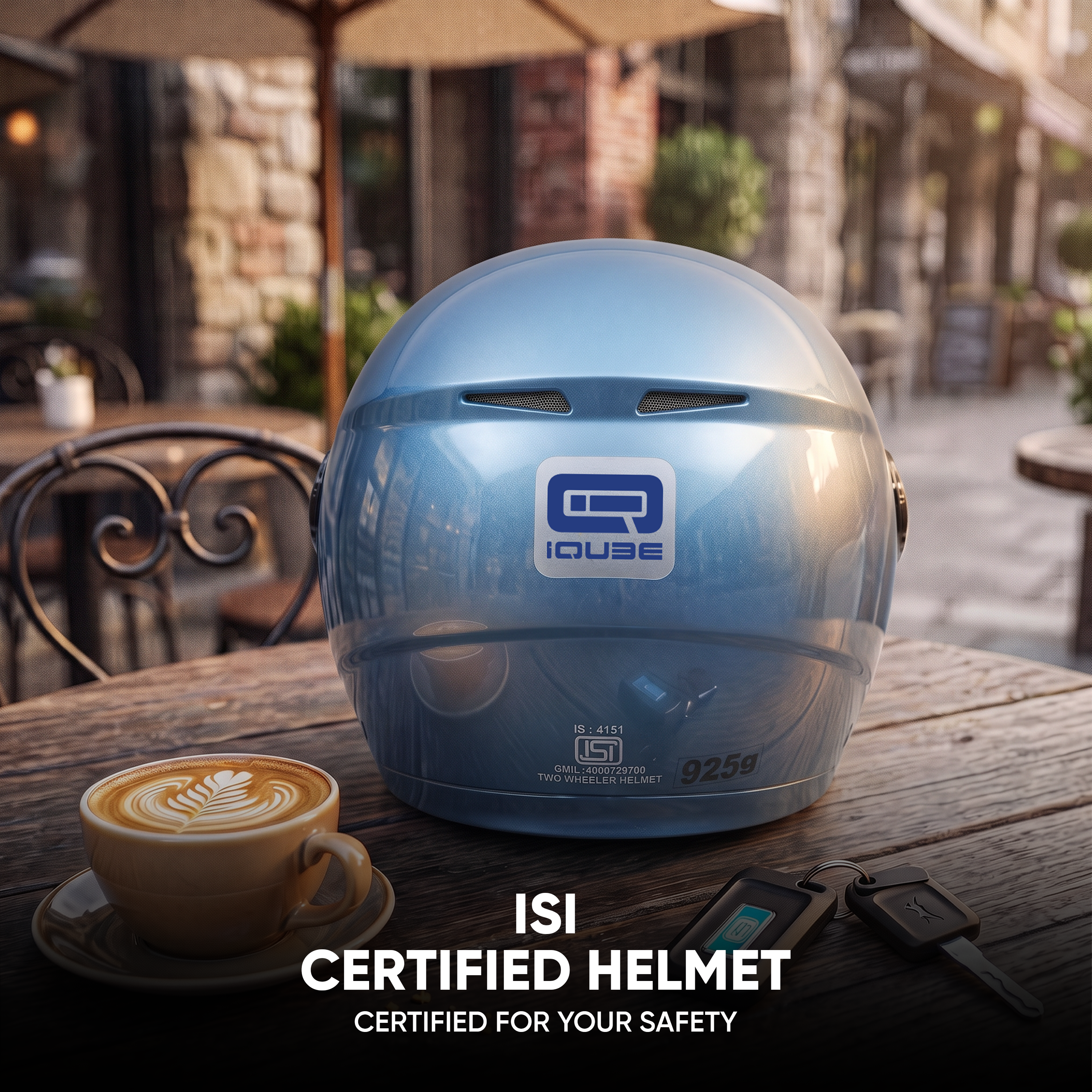 TVS iQube Open Face Helmet | ISI Certified, Lightweight & Comfortable Design